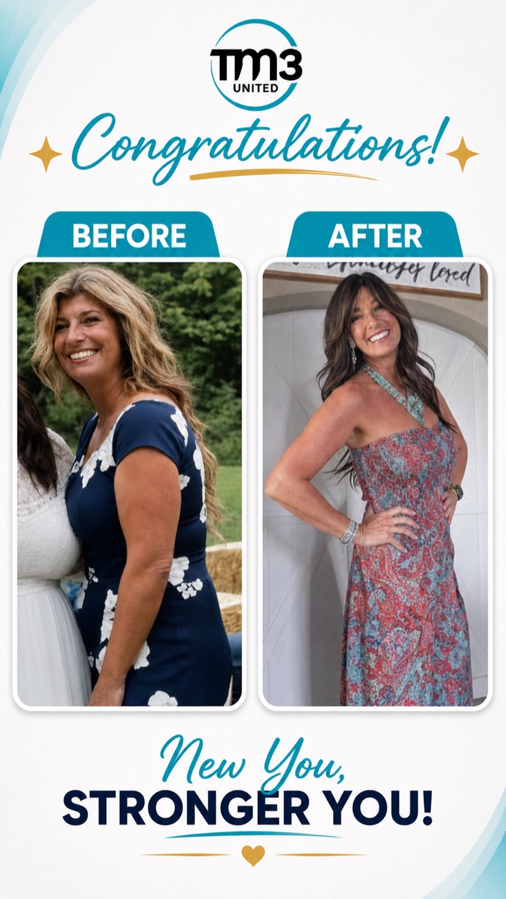 TM3 customer experience in navy and floral dresses