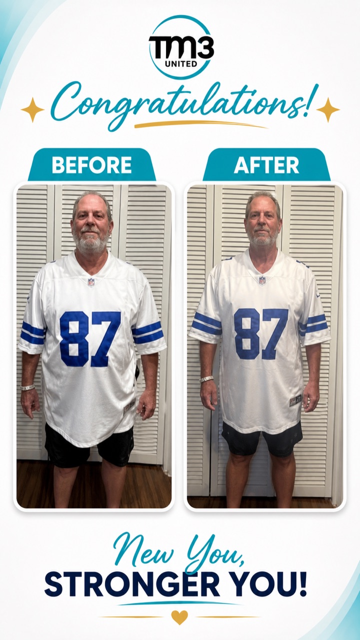 TM3 customer experience wearing a number 87 jersey